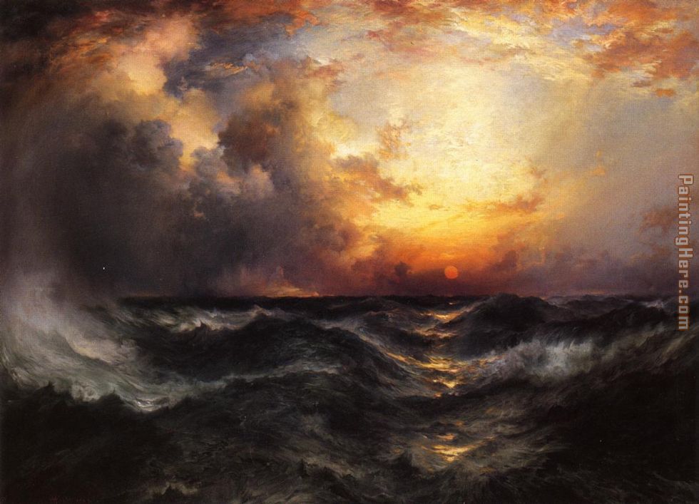 Thomas Moran Sunset in Mid-Ocean